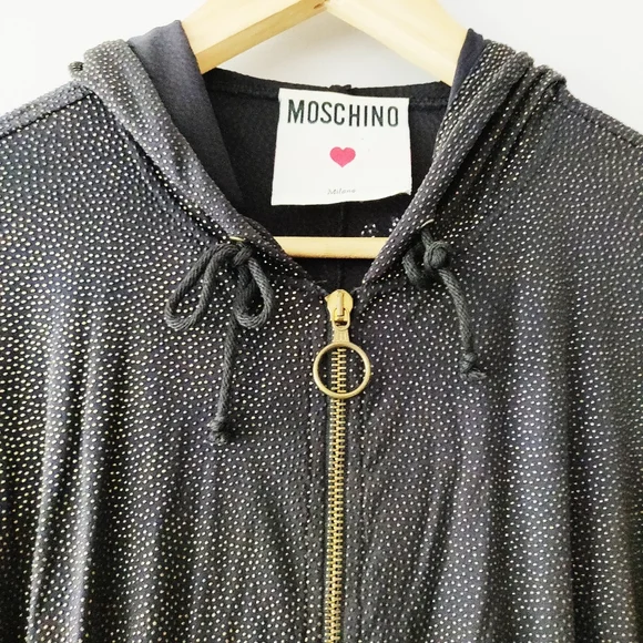 MOSCHINO Black & Gold Zipper Hoodie Jumpsuit - Picture 4 of 13